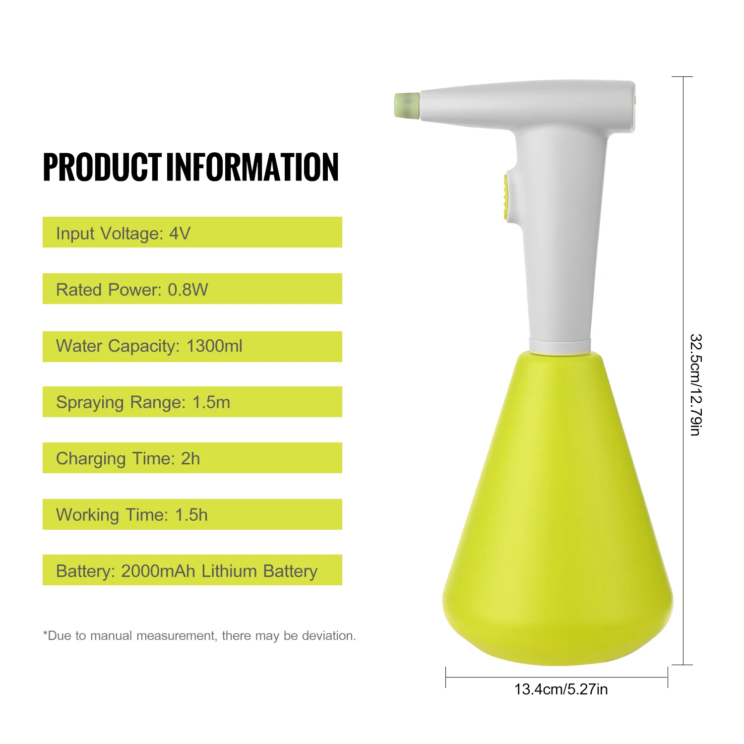 Electric sprayer watering can lithium battery rechargeable household watering pot 2L watering can Washing Car Flower Plant