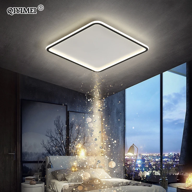 Modern Led Ceiling Lights For Living Room Bedroom Study Room White Black Indoor Ceiling Lamp Dimmable Lampara De Techo luminaire