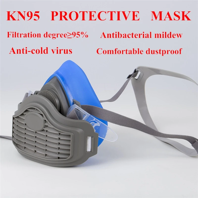 

KN95 dust mask half face gas mask breathing dust filter high efficiency industrial protection PM2.5 respirator prevent disease