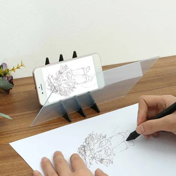 

Tracking Projection Optical Drawing Board Sketch Mirror Facing Copy Table Reflection Light Image Board with Mobile Phone Bracket