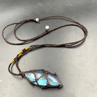 Cristal naturel Labradorite pierre pierre précieuse ornement pierre de lune Sunstone ornement Divination méditation spirituelle bijoux ornement 1