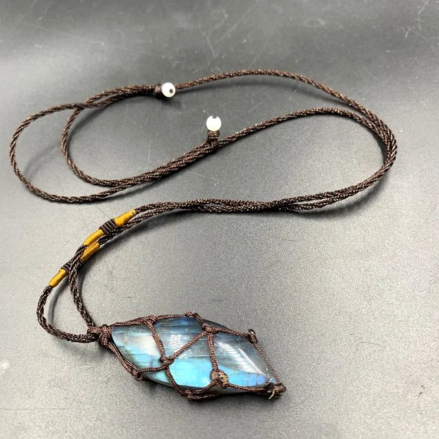 Cristal naturel Labradorite pierre pierre précieuse ornement pierre de lune Sunstone ornement Divination méditation spirituelle bijoux ornement 1