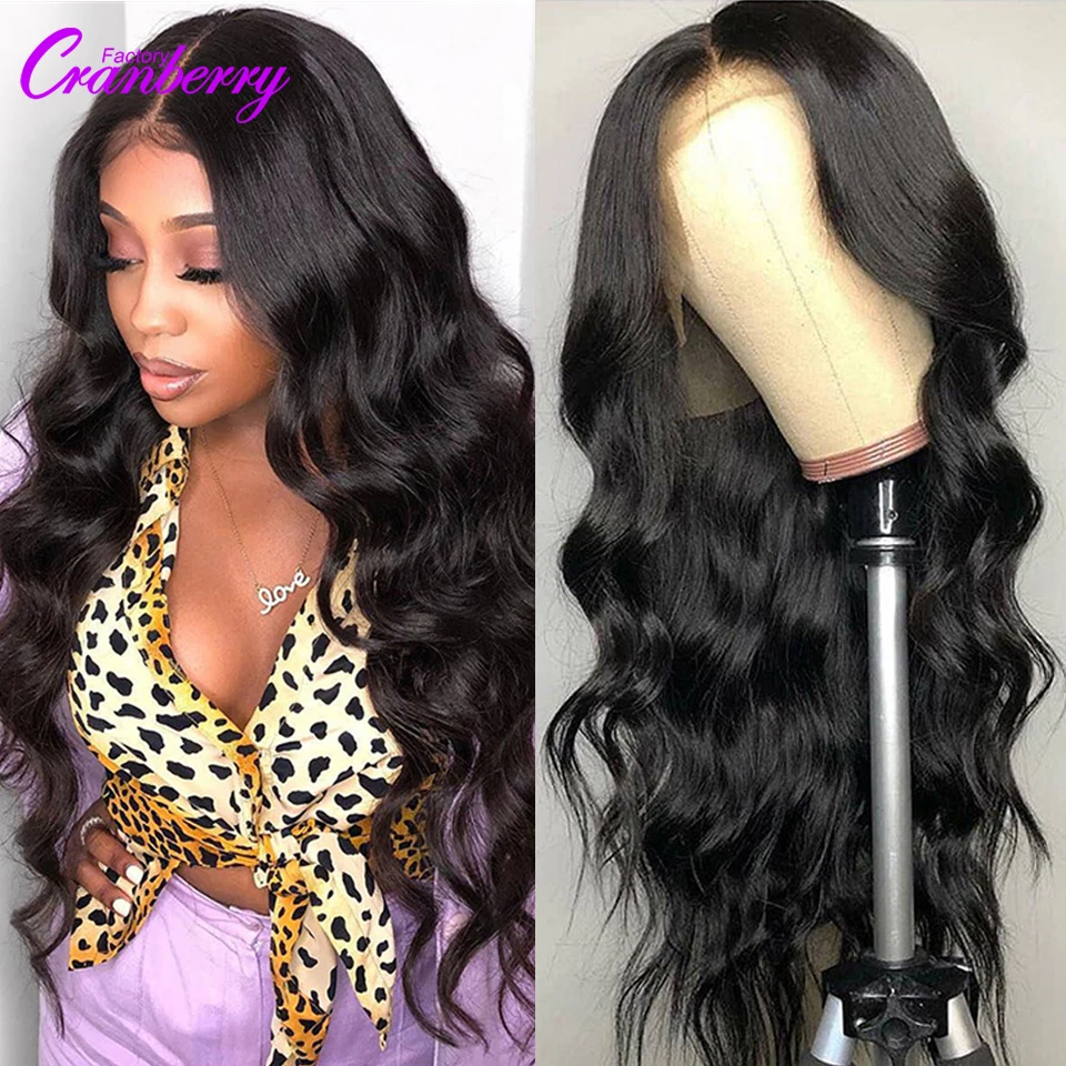Cranberry Hair Brazilian Body Wave Wig 4inch Deep Part 13x1+4x1 Lace Remy Human Wigs For Black Women Prelucked | Шиньоны и парики