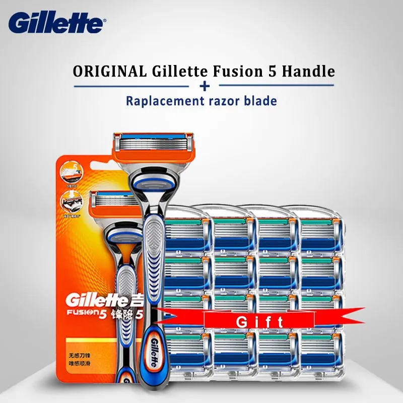 

Gillette Original Razor Fusion 5 Men Shaving Holder Replacement Razor Blades For Shaving Manual Razor Safety Blades Cassettes