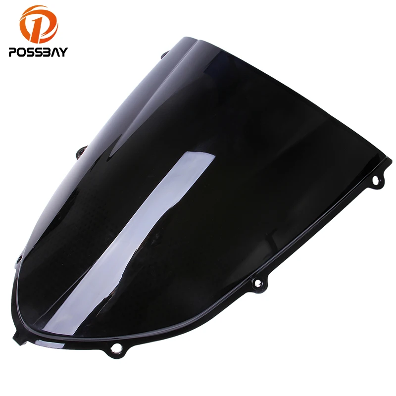 

POSSBAY Dark Smoke Clear ABS Motorcycle Windshield Windscreen Double Bubble Wind Deflectors For Kawasaki ZX10R ZX 10R 2004 2005