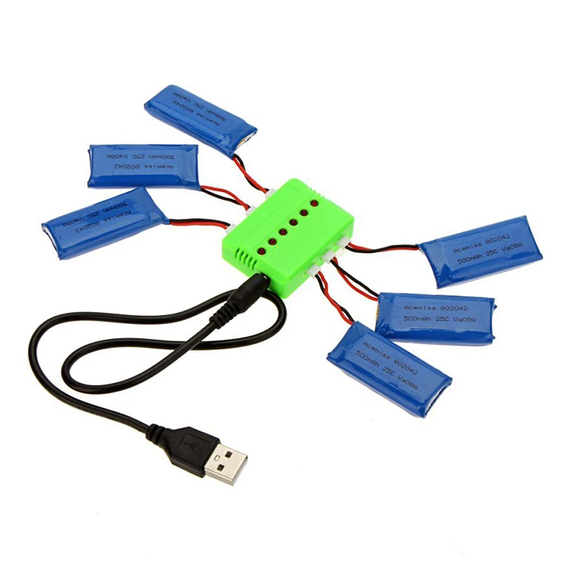 Зарядное устройство Rc Набор для Hubsan X4 H107 (6x3 7 v 500mAh батарея + 1x зарядное устройство)