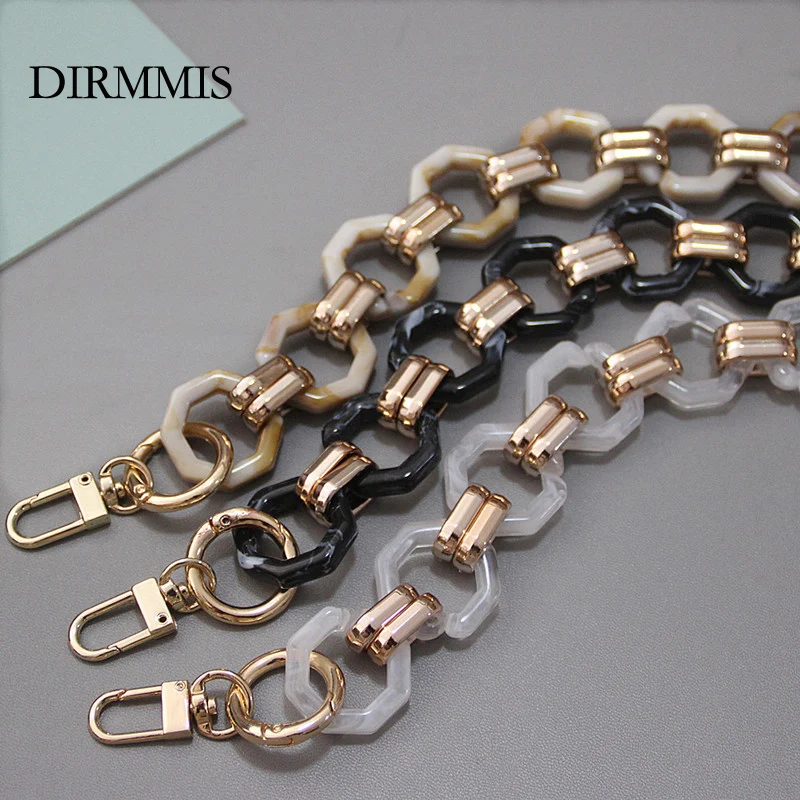 New Fashion Woman Brand Handbag Accessory Chain Detachable Replacement Shoulder Strap Women DIY Shoulder Clutch Resin Chains new fashion woman handbag accessory chain detachable replacement luxury bead white strap women diy clutch resin handle chains