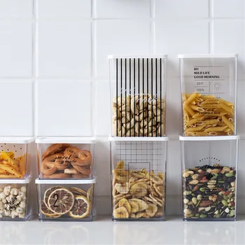 

Kitchen Food Storage Container with Lid Moistureproof Plastic Storage Box Cereals Snacks Container Seal Pot Dry Coffee Candy Jar