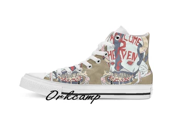 

Welcome to Heaven Custom Casual High Top lace-up Canvas shoes sneakers Drop shipping