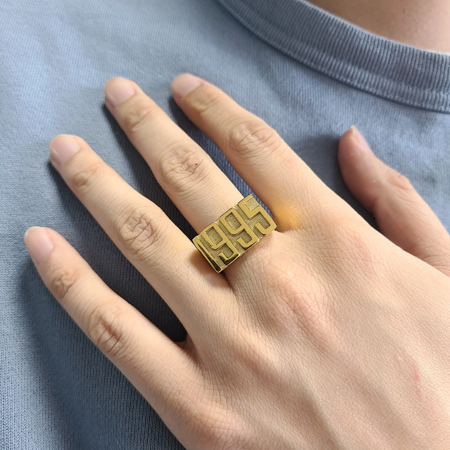 MYDIY 2020 New Personality Hip Hop Ring Women Custom Name Ring Roman Numeral Date Gold Fashion