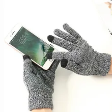 Женские мужские теплые мягкие шерстяные зимние толстые теплые перчатки для мобильного телефона OC