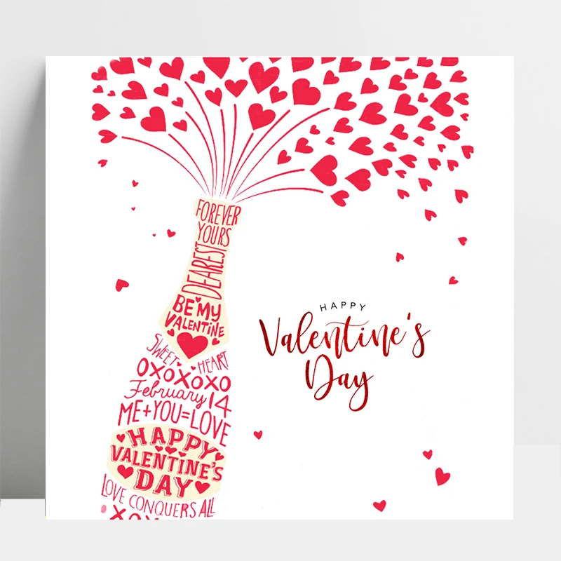 

AZSG Happy Valentines Heart-shaped Fireworks Clear Stamps For DIY Scrapbooking/Card Making/Album Decorative Silicone Stamp Craft