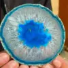 150mm Large BLUE Agate Slice Geode Polished Crystal Quartz 3