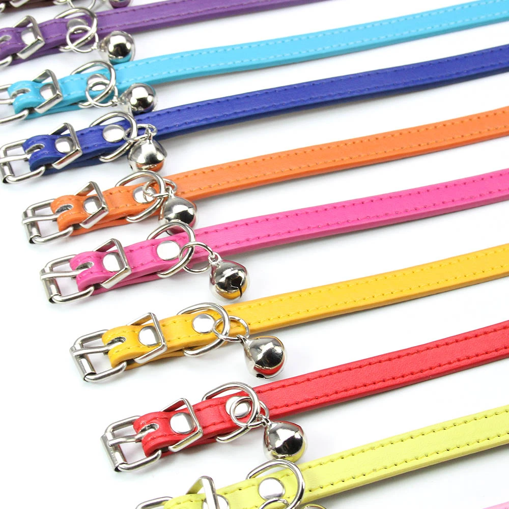 16 Colors Soft PU Leather Cat Collar With Bell Solid Puppy Collars For Small Medium Dog Cat Accessories Chihuahua Pet Products 16 Colors Soft PU Leather Cat Collar With Bell Solid Puppy Collars For Small Medium Dog Cat Accessories Chihuahua Pet Products