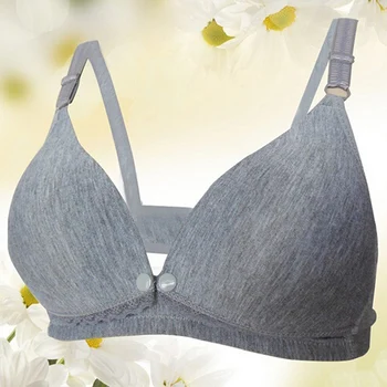 

Pregnant Women Soild Color Underwear During Pregnancy Thin Breastfeeding Underwear Nursing Bra No Rims Front Button Nursing Bra