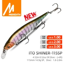 MEREDITH ITO SHINER-115SP Вольфрамовая весовая система Топ рыболовные приманки гольян воблер качество рыболовные снасти Крючки для рыбалки MEREDITH ITO SHINER-115SP Вольфрамовая весовая система Топ рыболовные приманки гольян воблер качество рыболовные снасти Крючки для рыбалки