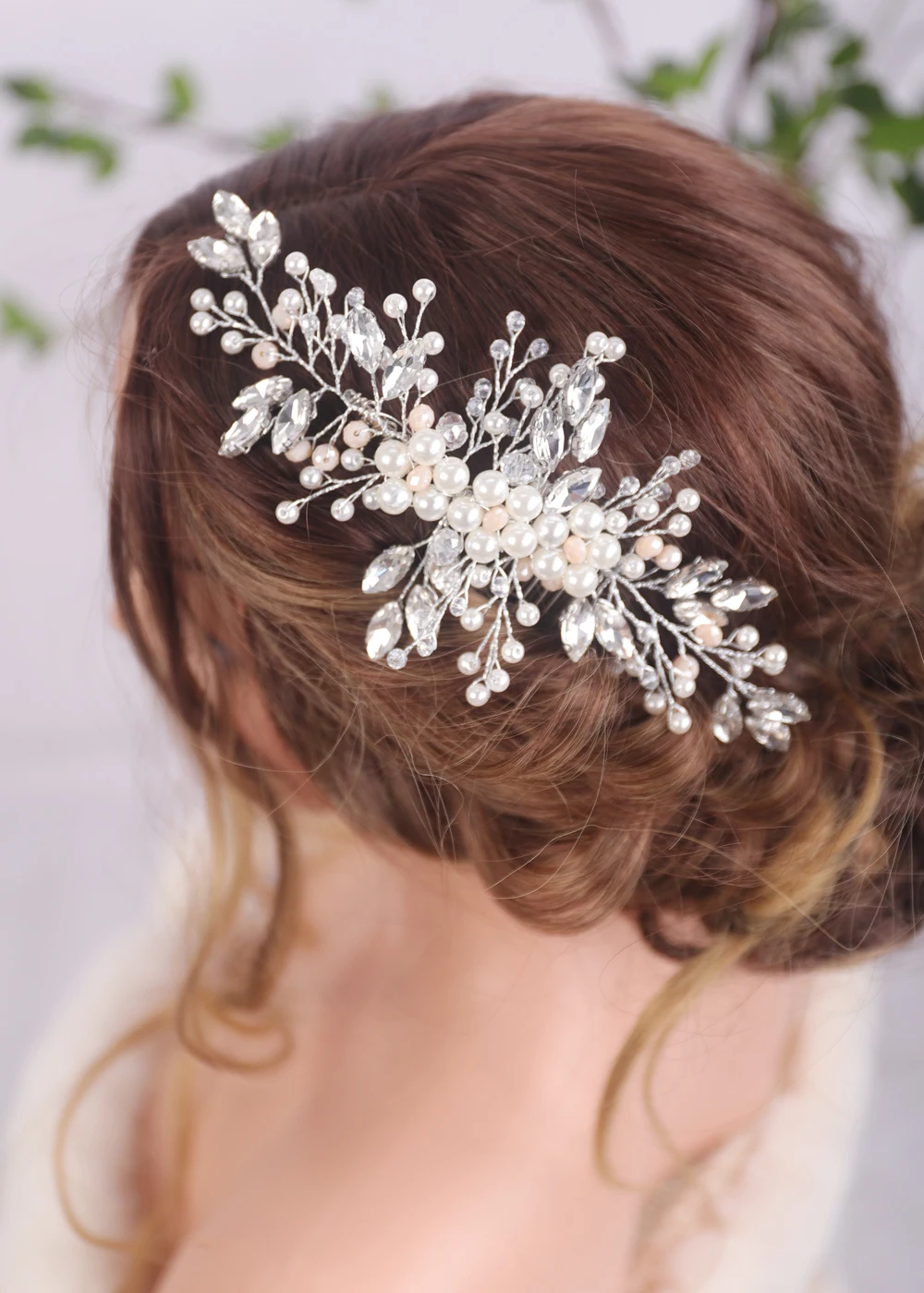 Silver Large Double Hair Comb Diamante Hair Jewellery Bridal Wedding Prom 