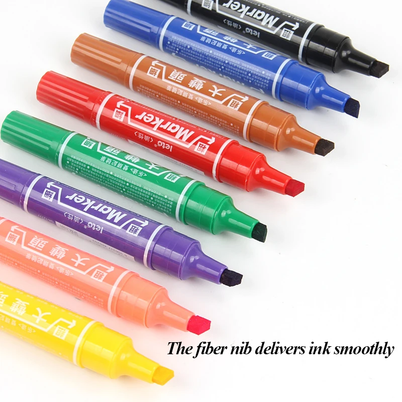 Hero Colored Double Heads Oily Marker Pens 12/24 Colors Paint