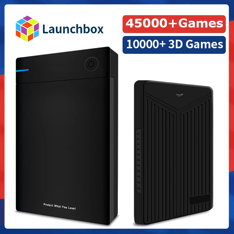 Launchbox Portable Game Hard Drive Built-in 45000+ Classic Retro Games Suitable For PS3/PS2/SS/Wii/PS4//PSP/N64 Windows PC | Электроника
