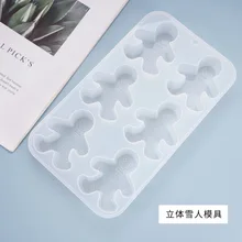 Christmas Snowman Shape fondant silicone mold kitchen baking chocolate pastry candy Clay making cupcake decoration tools