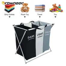 Foldable Laundry Basket Organizer For Dirty Clothes Laundry Hamper large sorter Two Or Three Grids Collapsible Folding Basket