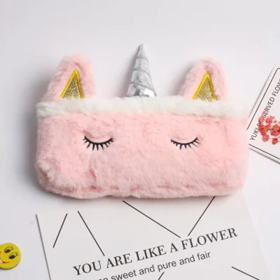 FUDEAM Soft Plush Cartoon Women Long Coin Purse Cute Zipper Girl School Stationery Pencil Case Usb Cable Storage Bag Key Wallet