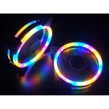 

LED Computer Cooler Fans Double-sided Computer Fan Power Supply LED Light Chassis Fan Red Blue Green White
