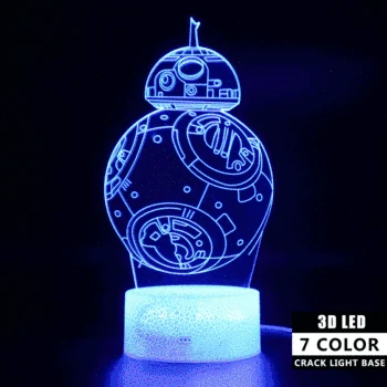 

Cartoon 3D Novelty Light LED Lights BB8 Lamp Illusion 3d Table Lamp Remote Control Touch Light Decoration Nightlight Kids Lamp