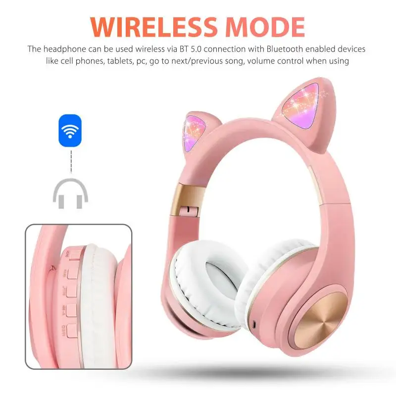 Bluetooth наушники с эффектом кошачьи уши 5 0 мм|Наушники и гарнитуры| |