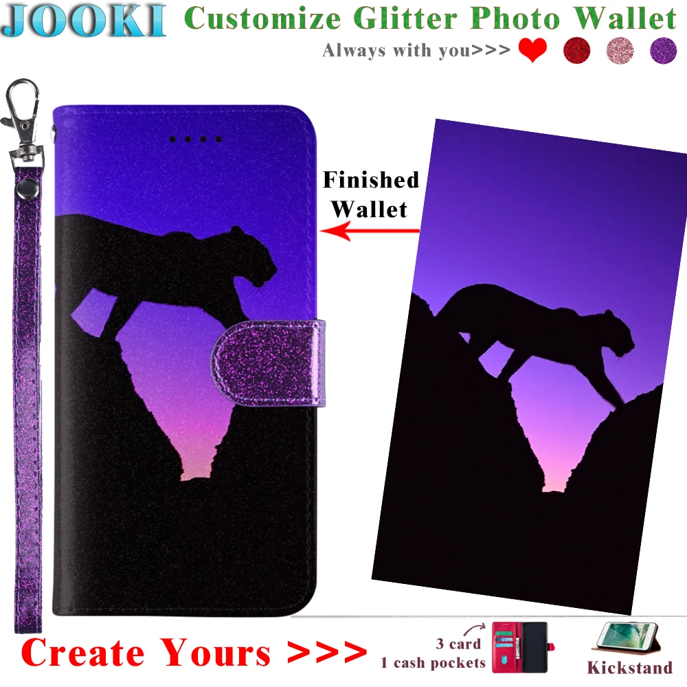 

Pink Glitter Leather Case For UMIDIGI Z2 Personalized Photo Leather Wallet For UMIDIGI Z2pro Customize Diamond Phone Book Cover