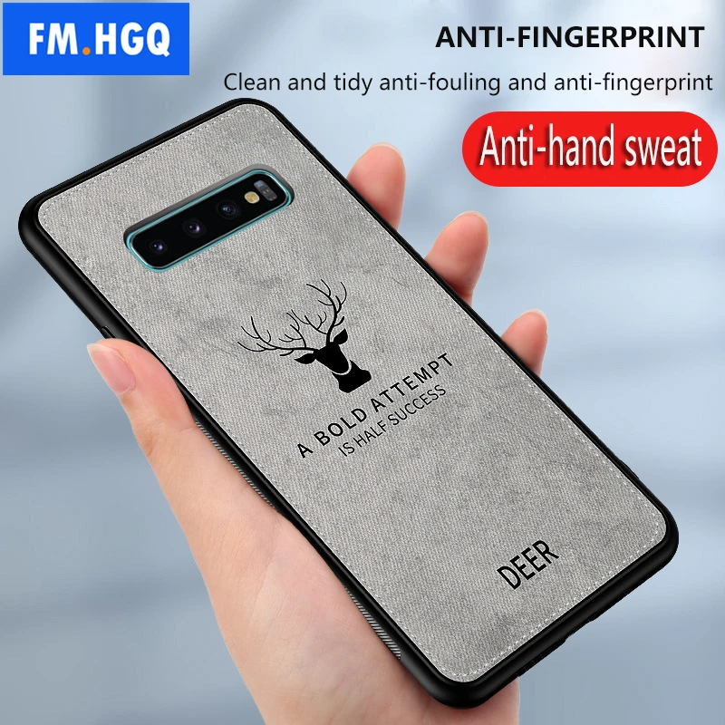 

Hot Cloth Texture Deer 3D Soft TPU Magnetic Car Case For Samsung Galaxy Note 10 Plus Built-in Magnet Plate Case For Note 9 Cover