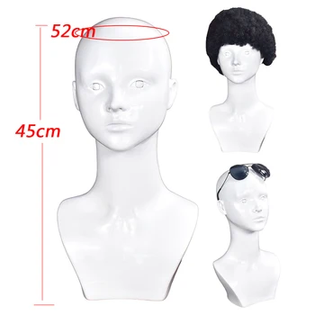

White soft pvc training Head wig making heads with shoulder Head-top can insertible needle styling wig display head