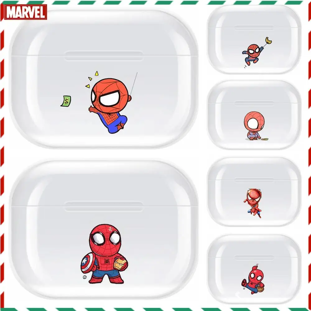 

Spider-Man Marvel Transparent TPU Case For Airpods Pro 3 Case Silicone Headphone Accessories Air Pods 3 Apple Protective 1 2