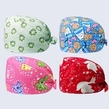 Novo produto colorido estampado para enfermeiras, touca cirúrgica para animais de estimação, boné de dentista, salão de beleza, chef de beleza, à prova de poeira