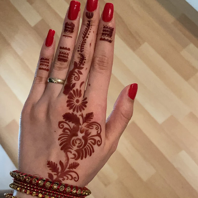 Fashion hennè Tattoo Stencil tatuaggi temporanei a mano fai da te Body Art Paint Sticker Template Indian Wedding Painting Kit Tools Hot
