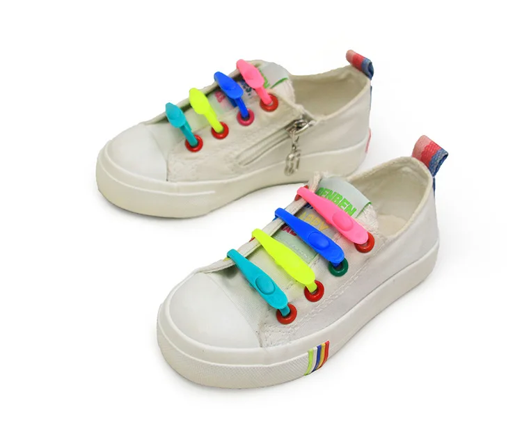 14 шт./упак. без галстука эластичные шнурки для взрослых детские шнурки для обуви ленивые шнурки 10 цветов силиконовые гелевые шнурки