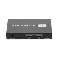 Usb коммутатор 2X4 периферийный коммутатор 2 компьютера обмен 4 Usb устройства Usb2.0 концентратор для мыши/U диск/клавиатура/камера/принтер Вит