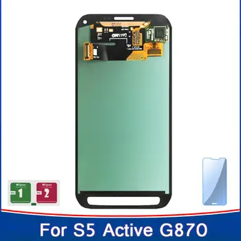 

New Display For Samsung Galaxy S5 Active G870 Super AMOLED LCD Touch Screen Sensor Panel With Tempered Glass Assembly