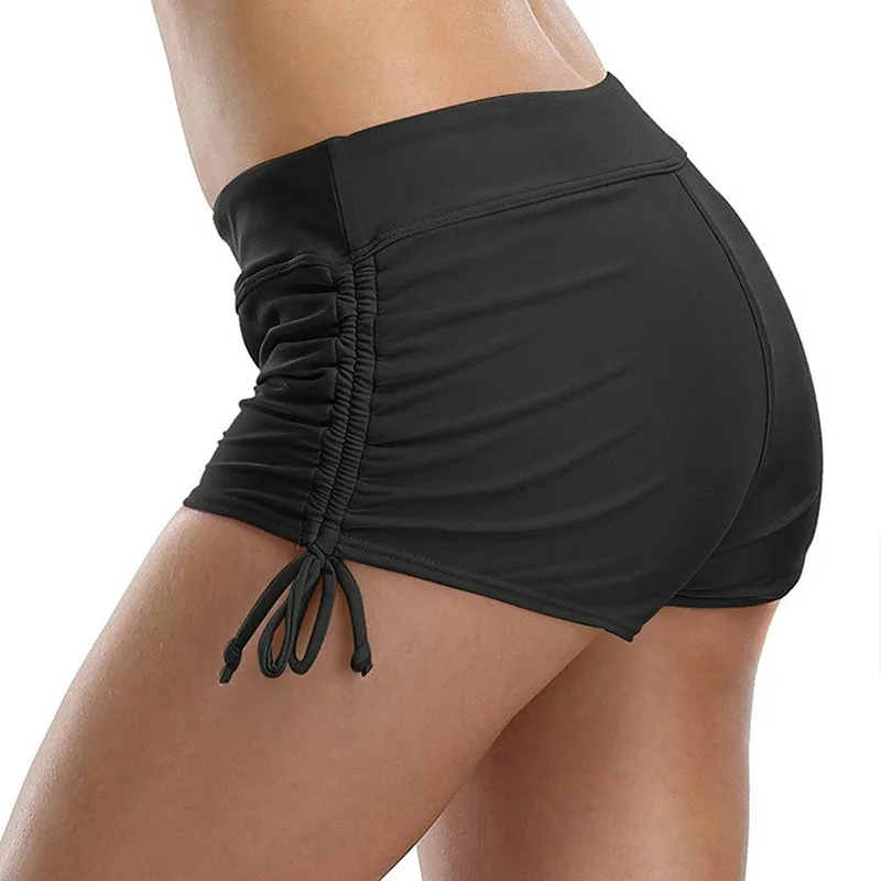 Sunbathe/Сексуальная Женская однотонная одежда для плавания, высокий 666 короткий боксер, бандаж, купальный костюм для мальчиков, регулируемый купальник, низ, галстуки, талия, винтажные штаны