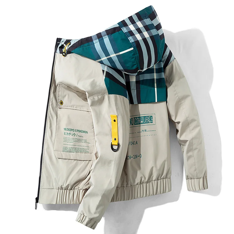 Promo Men Casual Spring Autumn Lightweight Jacket 2019 New Arrival Hooded Contrast Color Zipper up Jackets Outwear Cheap