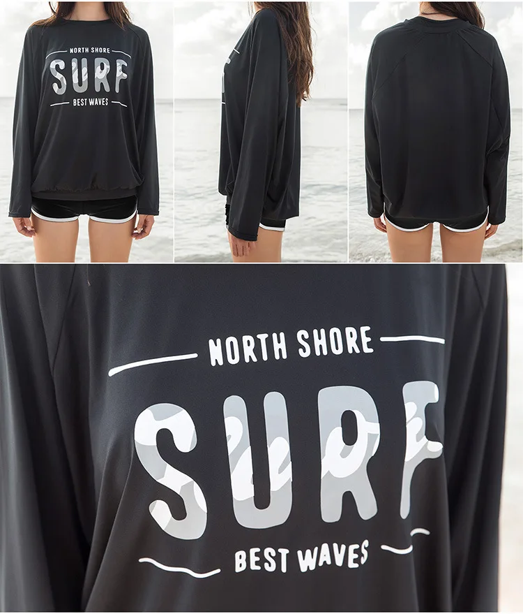 South Korea Students Swimming Suit Women's Four-piece Set Split Skirt-Trousers Long Sleeve Quick-Dry Diving Suit Slimming Sports
