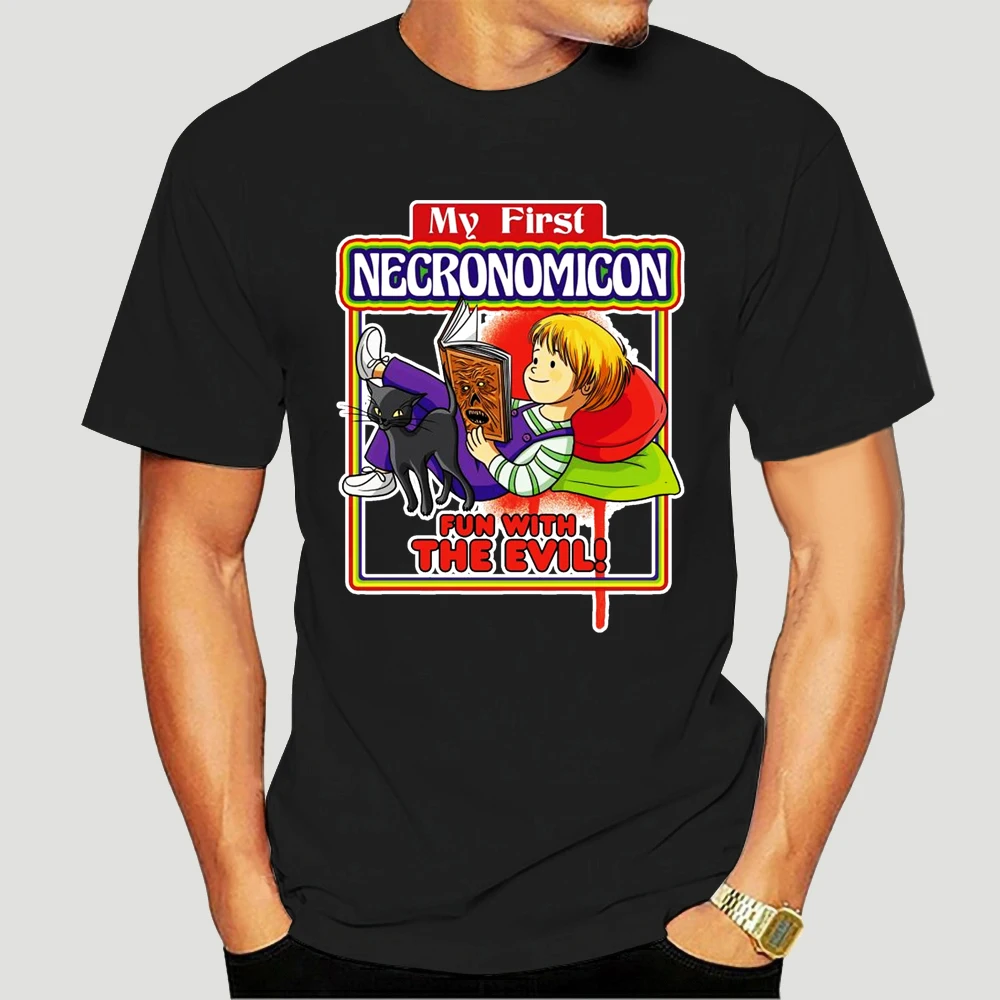 Модные футболки My First Necronomicon забавная футболка с ведьмами Мужская 100% коротким