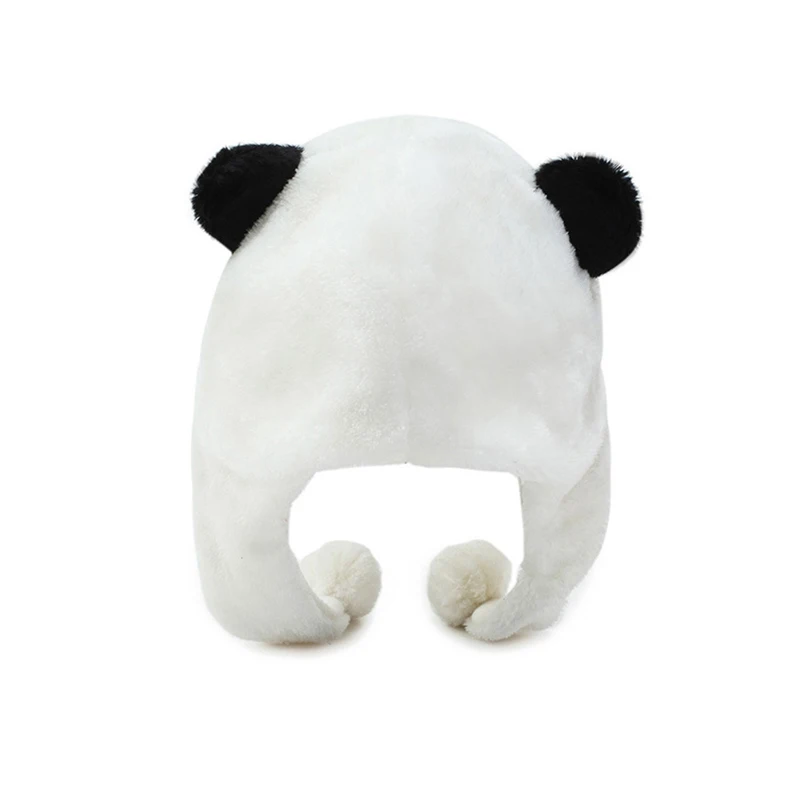 Панда медведь Милая шапка для женщин и детей плюшевые животные зимняя Лыжная Шапочка Авиатор стиль зимние шапки