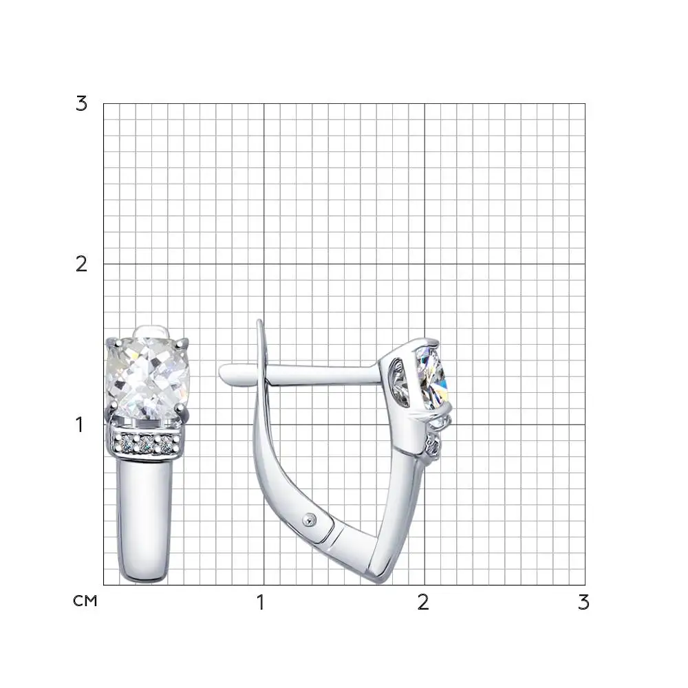 Серьги SOKOLOV из серебра со Swarovski Zirconia