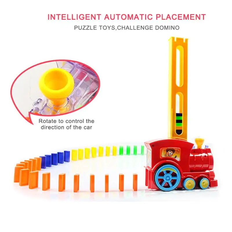 60/20 штук Беговая железная дорога для поезда для домино автомобиль модель магические автоматический комплект волнующих ярких Пластик игрушки домино подарок игры для мальчиков ясельного возраста