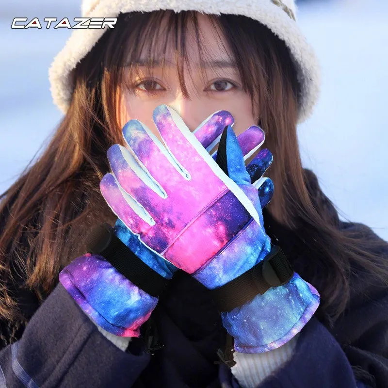 

Men Women Kids Ski Gloves Winter Snow Thickened Warm Ultralight Waterproof Snowboard Gloves Motorcycle Snowmobile Riding Camping