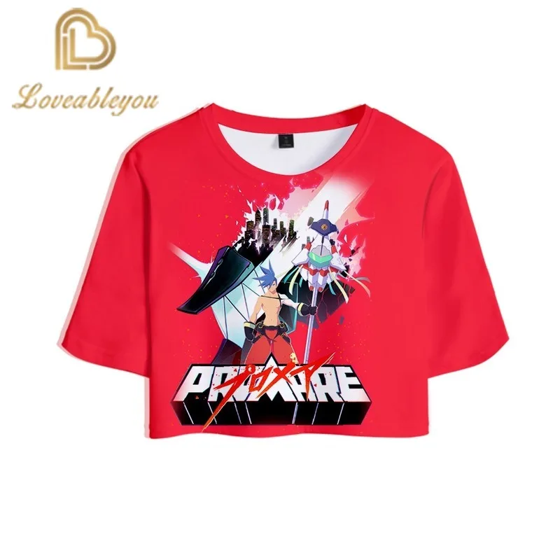 Японская анимация PROMARE летняя футболка Harajuku сексуальный топ Для женщин забавная