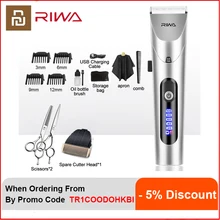 Xiaomi RIWA Hair Clipper Professional Electric Trimmer With LED Screen Washable Rechargeable Men Strong Power Steel Cutter Head