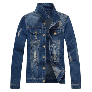 

Autumn Winter Men's denim jacket jaqueta masculino джинсовая куртка мужская Casual Long Sleeve Turn-down Collar Solid Coat #3/60