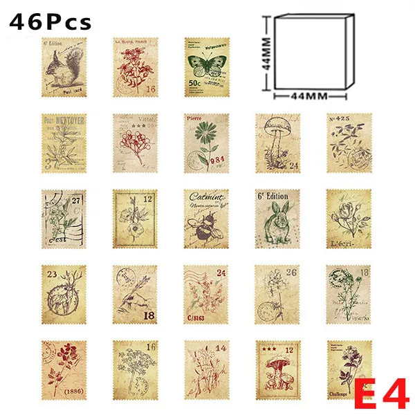E4 Forest Stamp 45 шт./кор. наклейки Мини мультфильм канцелярские наклейки для кавайный Дневник Журнал наклейки этикетки для печати альбом украшения DIY - Цвет: E4 Forest Stamp